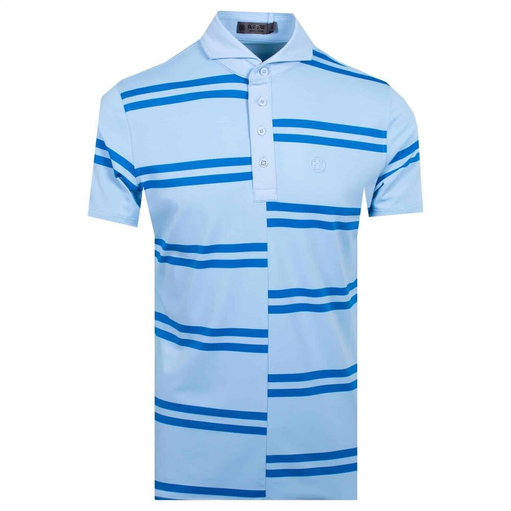 G/FORE OFFSET STRIPE MENS GOLF POLO SHIRT SKY - Picture 2 of 3